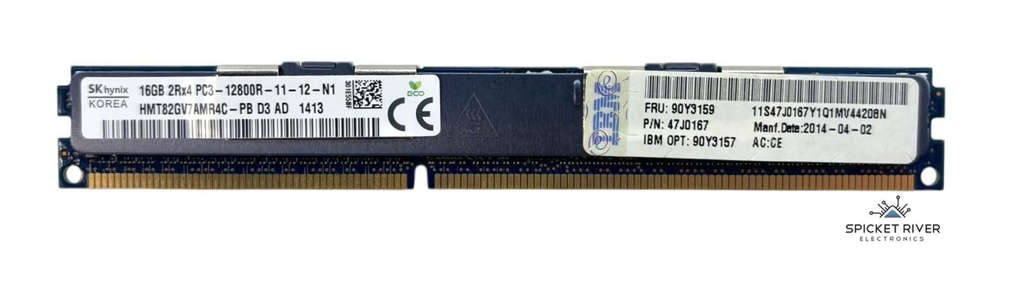 Lot of 8 - SK Hynix HMT82GV7AMR4C-PB 16GB 2Rx4 PC3-12800R DDR3 VLP Server RAM