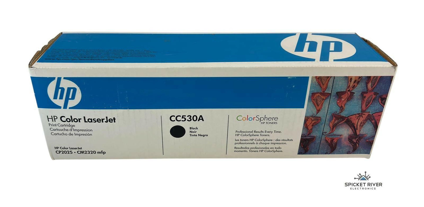 NEW - Genuine HP Color LaserJet CC530A Black Toner Cartridge
