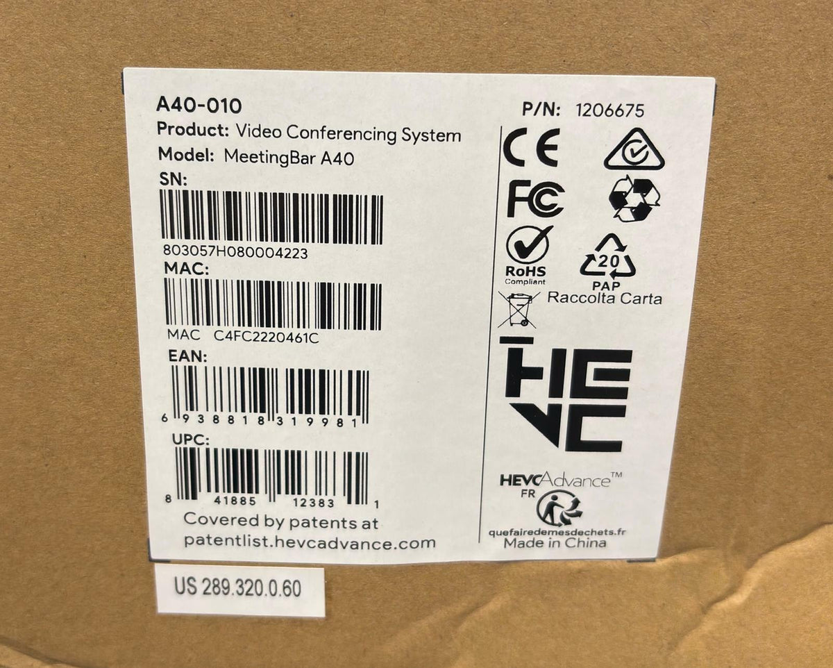 NEW- Open Box - Yealink MeetingBar A40 HD Video Conferencing Bar System A40010