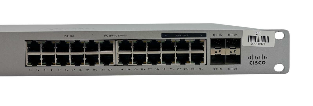 Cisco Meraki MS130-24X 24-Port PoE+ 4x SFP+ Managed Network Switch - Unclaimed