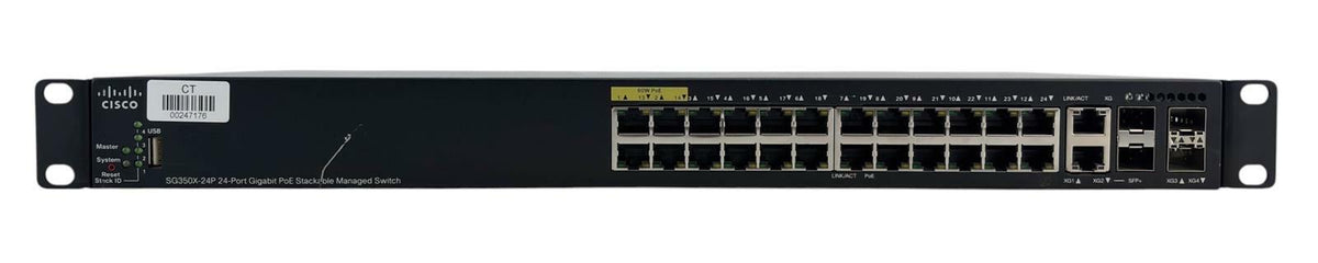 Cisco SG350X-24P 24-Port Gigabit PoE Stackable Managed Switch