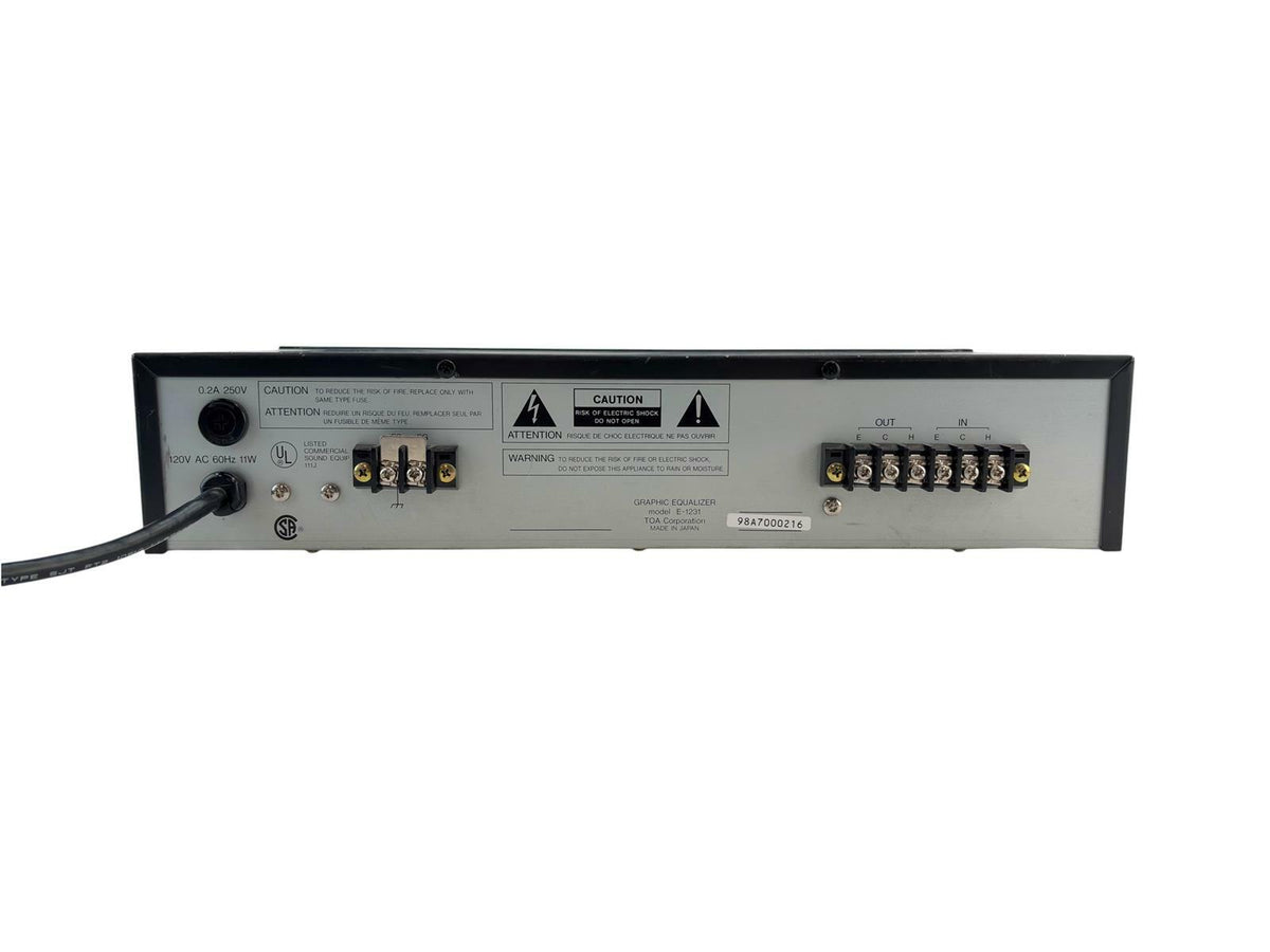 TOA 1000 Series Single-Channel, Active Graphic Equalizer E-1231 - READ #247171