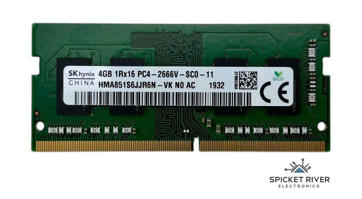 Lot of 2 - SK Hynix HMA851S6JJR6N-VK 4GB 1Rx16 PC4-2666V DDR4 SODIMM RAM Memory