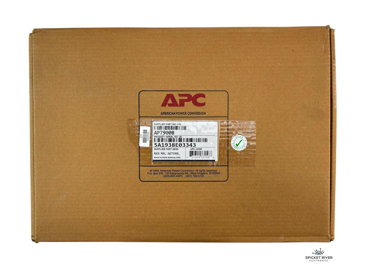 NEW - APC AP7900B Horizontal Switched 1U Rack PDU - 15A 8-Outlet