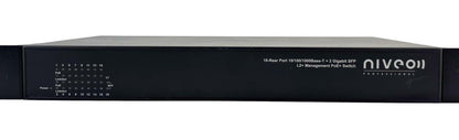 Niveo 16-Port 10/100/1000BaseT 2x GbE SFP L2+ PoE+ Managed Switch NGSME16T2H-AV