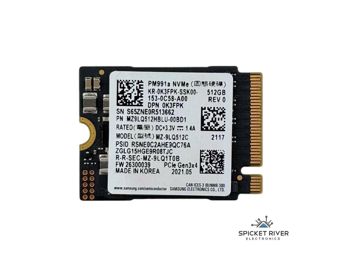 Samsung PM991a MZ-9LQ512C 512GB M.2 2230 PCIe Gen3x4 NVMe SSD Solid State Drive