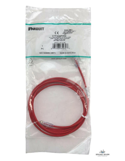 NEW - Panduit UTP28SP7RD 7FT Cat6 Performance UTP Patch Cord 28 AWG Stranded Red