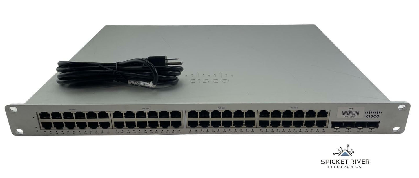 Cisco Meraki MS225-48LP Gigabit Network Switch 48x 1Gb PoE 4x10Gb SFP+ Unclaimed