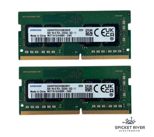 Lot of 2 - Samsung M471A1G44BB0-CWE 8GB 1Rx16 PC4-3200AA DDR4 SODIMM Laptop RAM