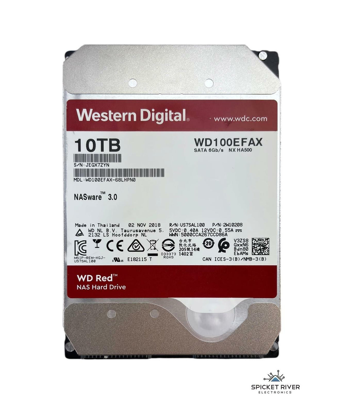 Western Digital Red WD100EFAX-68LHPN0 10TB SATA 6Gb/s NASware 3.0 NAS 3.5" HDD