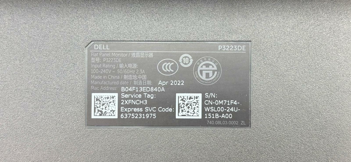 Dell P3223DE 31.5" QHD (2560x1440) 60Hz IPS USB-C Hub HDMI DP Display Monitor