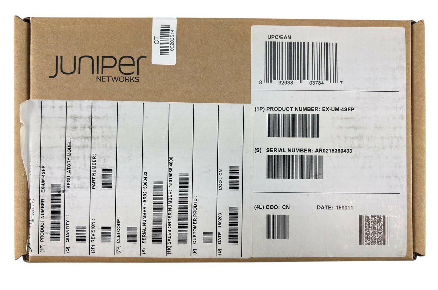 NEW - Open Box - Juniper EX-UM-4SFP 4-Port SFP Expansion Module