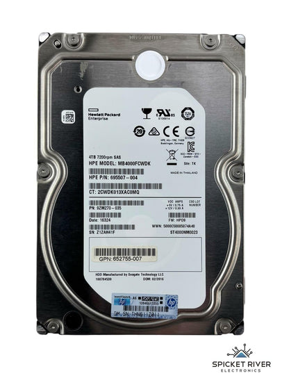 HP Enterprise MB4000FCWDK 4TB SAS 7.2K RPM 3.5" HDD Hard Drive ST4000NM0023