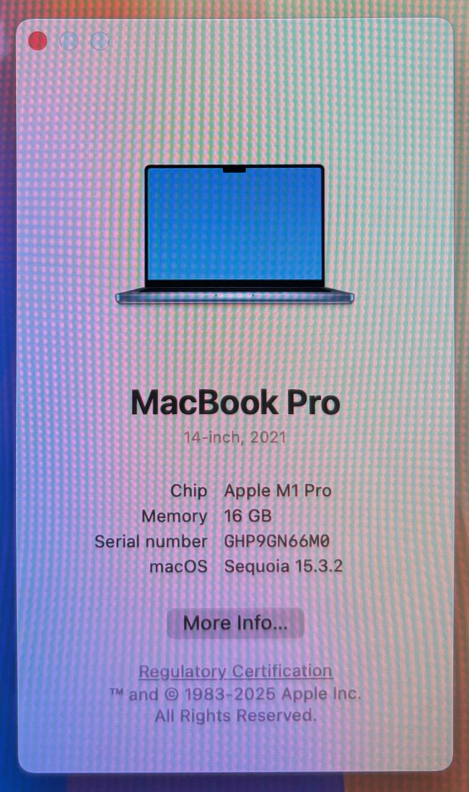 Apple MacBook Pro 14" A2442 2021 8-Core M1 Pro 512GB SSD 16GB RAM - READ #226814