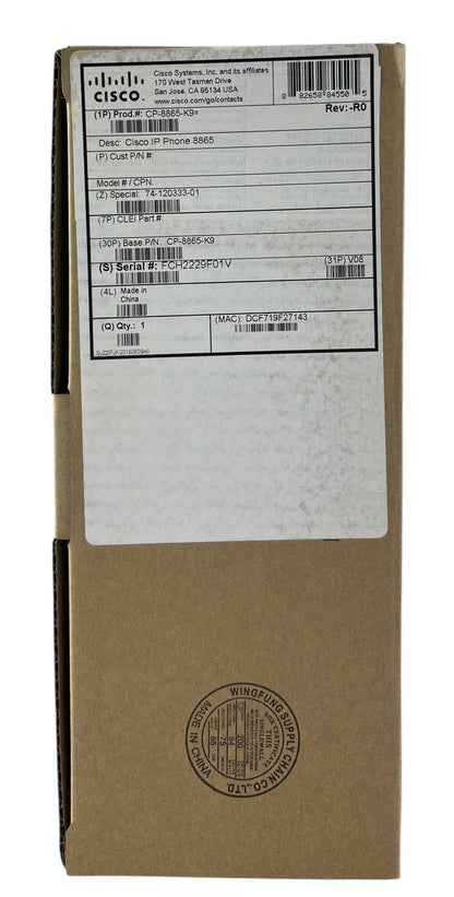 NEW Open Box - Cisco CP-8865-K9 V08 Multiplatform IP VoIP Video Business Phone