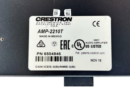 Crestron AMP-2210T 2-Channel Professional Audio Amplifier 6504846