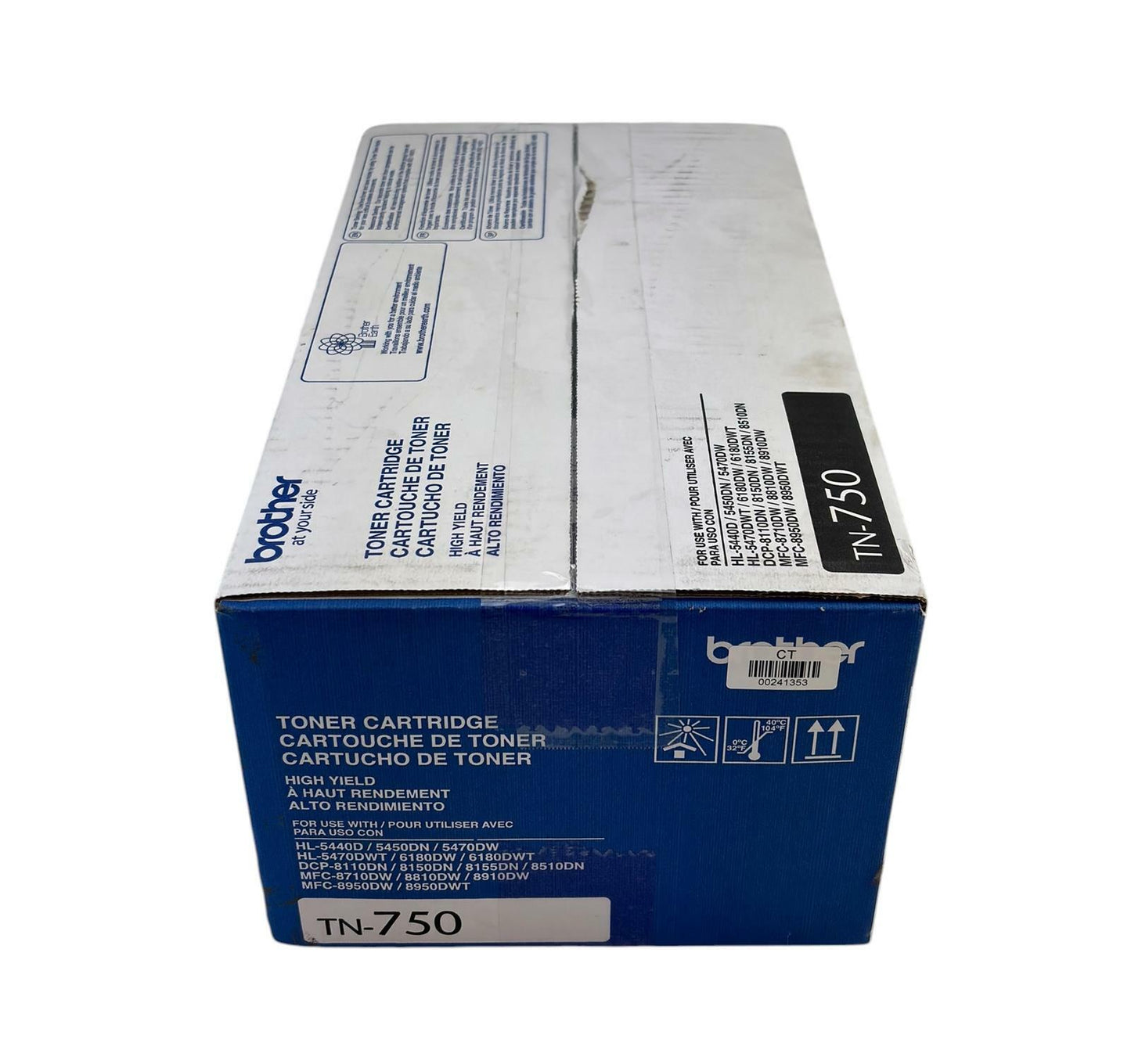 NEW - Genuine Brother TN-750 Black 8000 Page High Yield Toner Cartridge