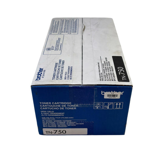 NEW - Genuine Brother TN-750 Black 8000 Page High Yield Toner Cartridge