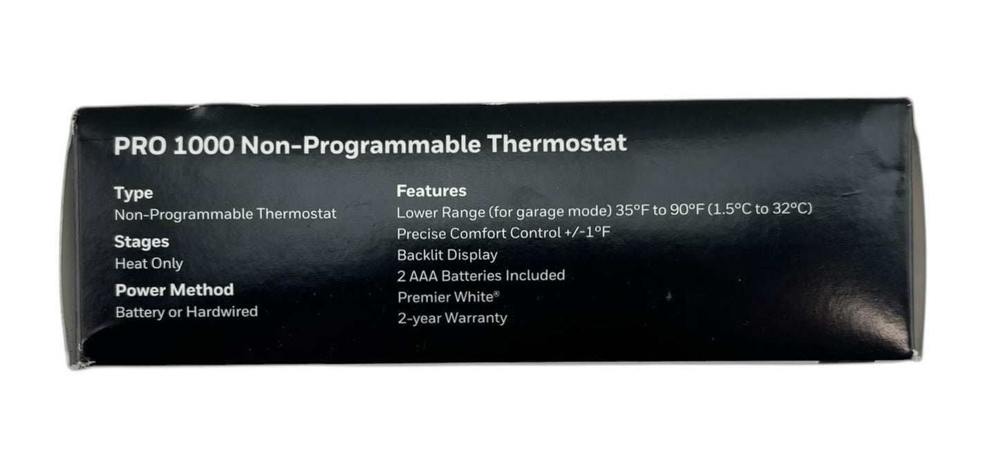 NEW - Honeywell Home PRO 1000 Non-Programmable Heat Only Thermostat TH1100DV1000