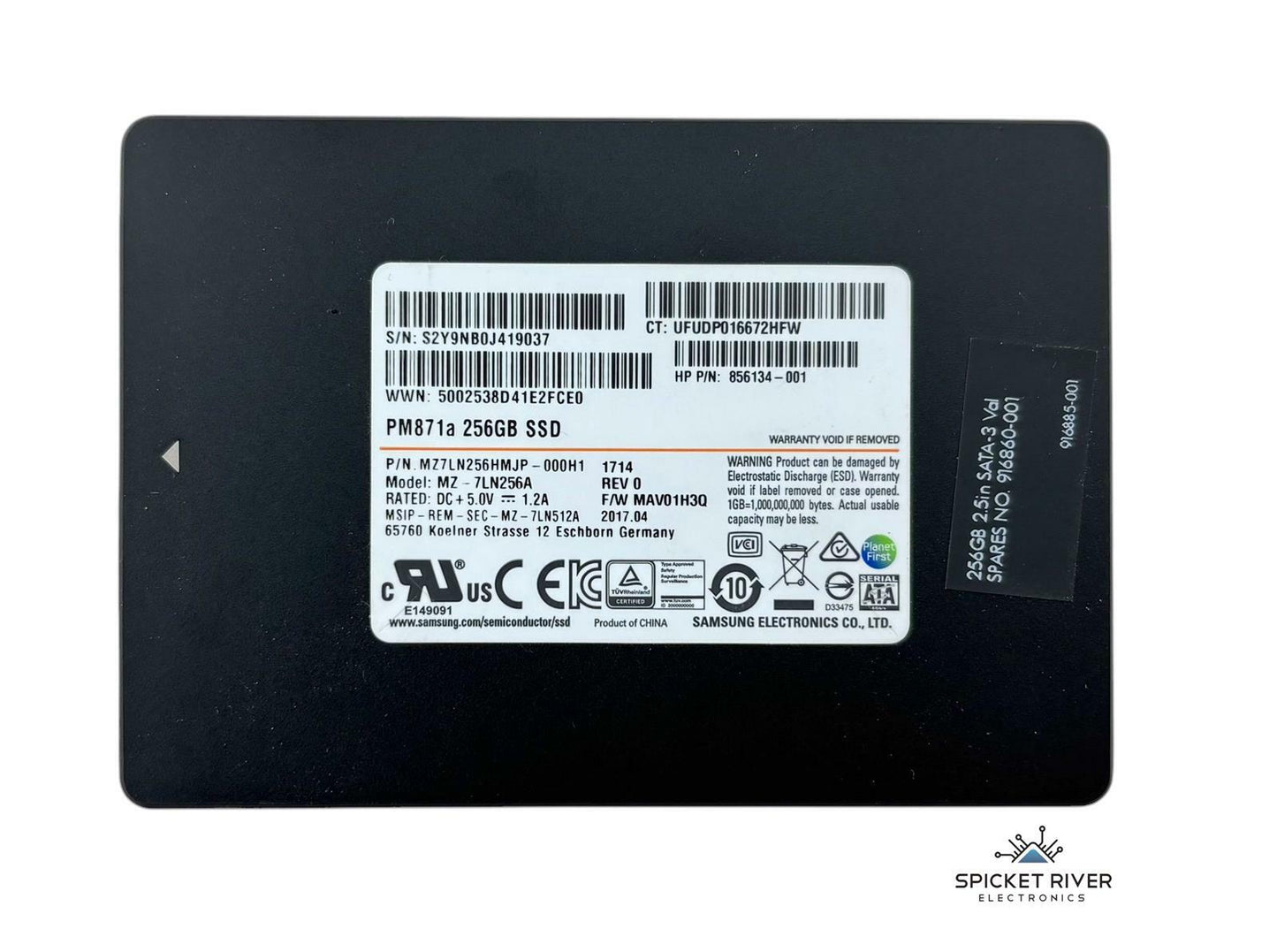 Samsung PM871a MZ-7LN256A 256GB SATA 6Gb/s 2.5" Internal SSD Solid State Drive