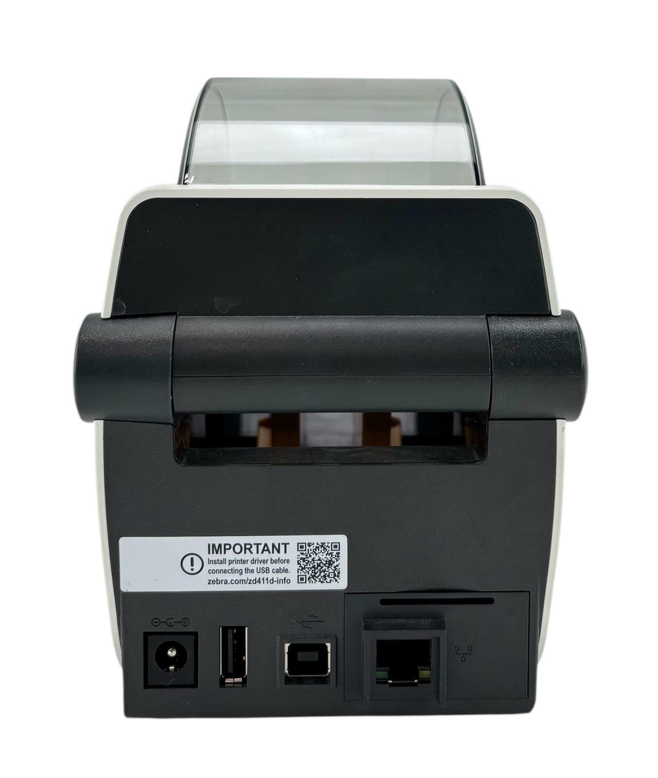 Zebra ZD411 Direct Thermal Barcode Label Printer USB/Bluetooth - White