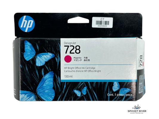 NEW - HP F9J66A DesignJet 728 Magenta Office Bright Ink Cartridge 130ml Dec 2027