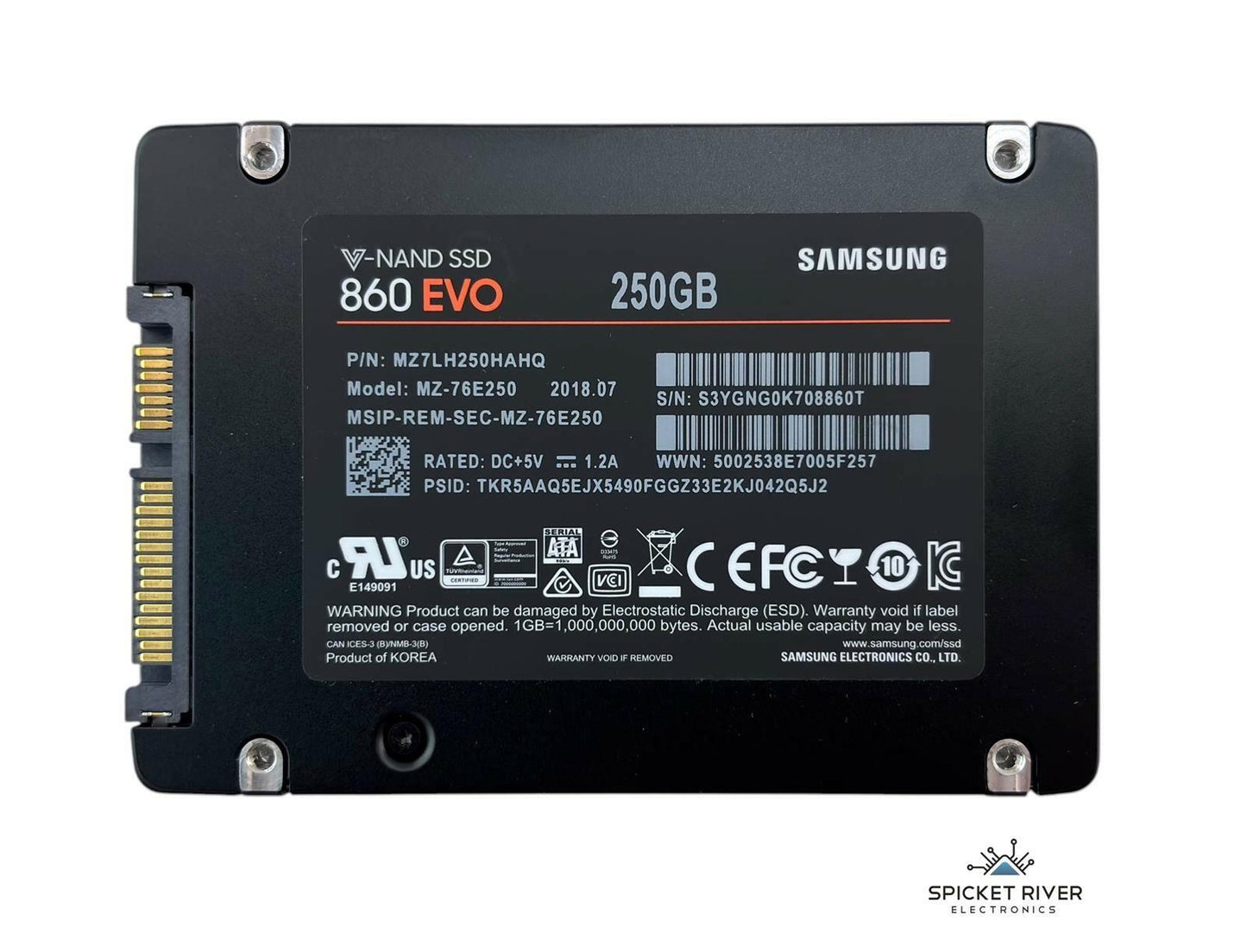 Samsung 860 EVO MZ-76E250 250GB SATA 6Gb/s 2.5" Internal SSD Solid State Drive
