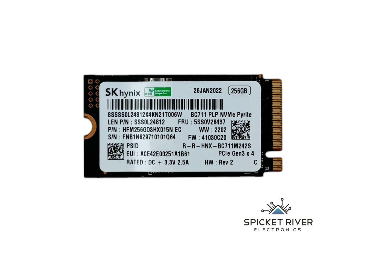 SK Hynix BC711 PLP NVMe Pyrite 256GB M.2 2242 PCIe Gen3 x4 HFM256GD3HX015N