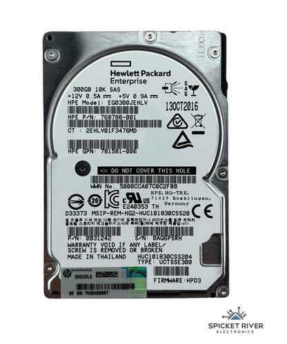 Lot of 2 - HP EG0300JEHLV 300GB 10K RPM SAS 2.5" Enterprise Hard Drive HDD