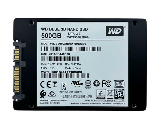 Western Digital WD Blue WDS500G2B0A 500GB 3D NAND SATA 6Gb/s 2.5" Internal SSD