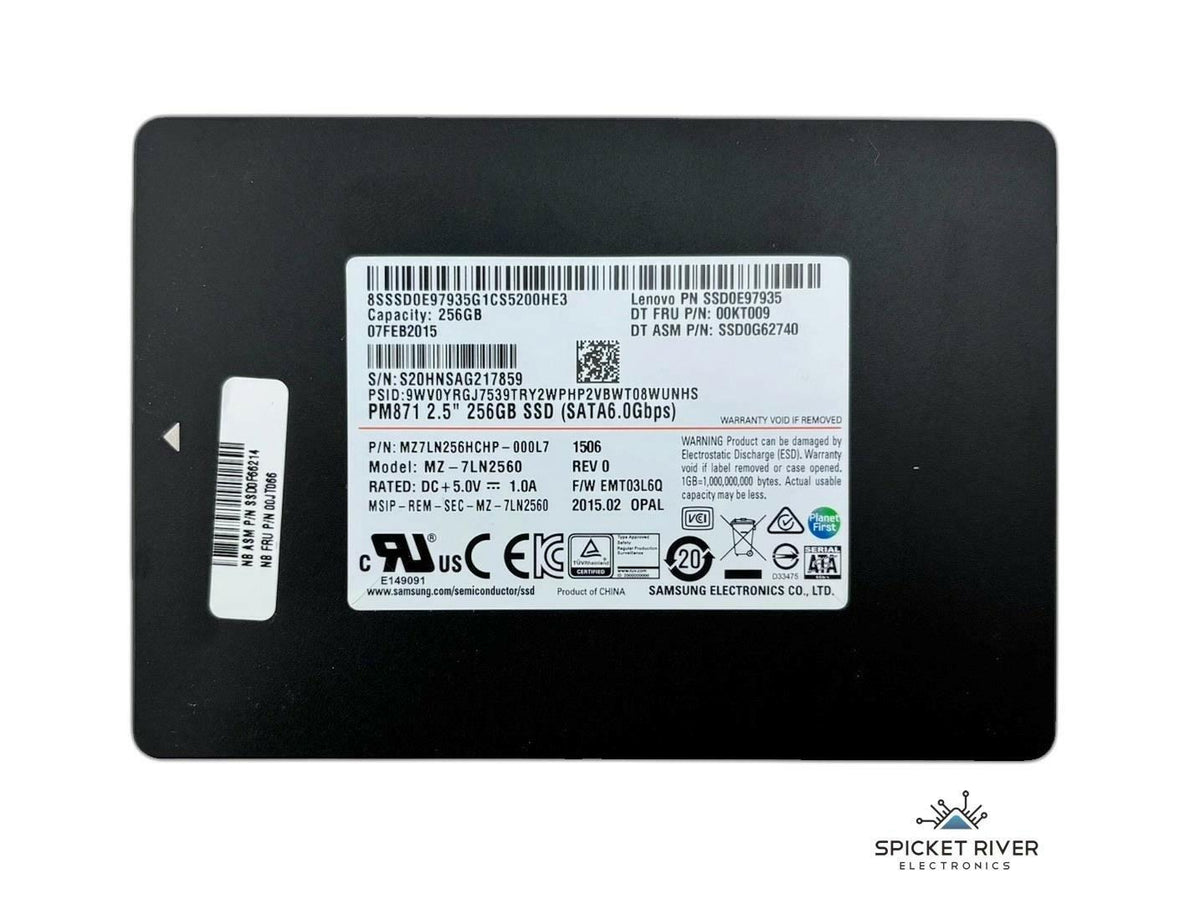 Samsung MZ-7LN2560 PM871 256GB SATA 6 Gb/s 2.5" Internal Solid State Drive SSD