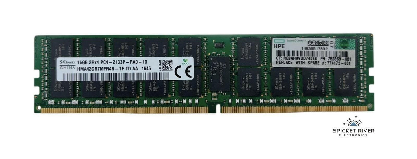 Lot of 6 - SK Hynix HMA42GR7MFR4N-TF 16GB 2Rx4 PC4-2133P DDR4 ECC Server RAM