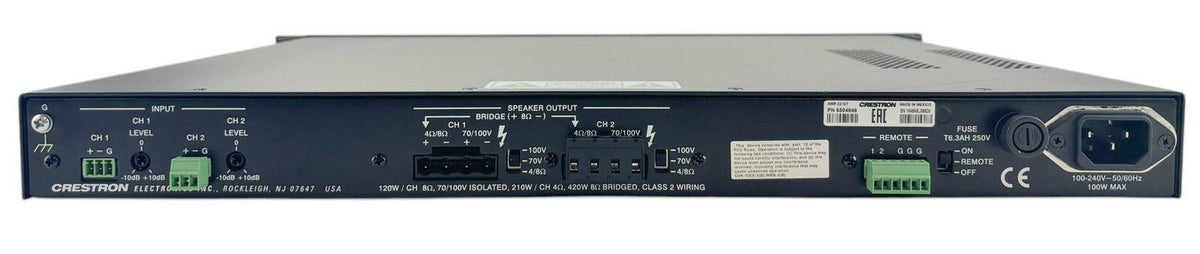 Crestron AMP-2210T 2-Channel Professional Audio Amplifier 6504846