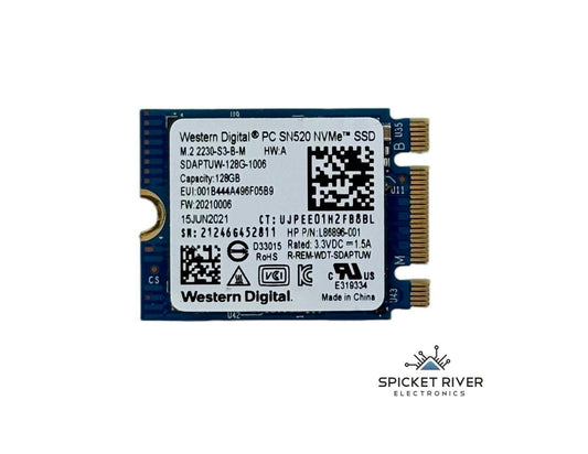 Lot of 4 - Western Digital SDAPTUW-128G-1006 PC SN520 128GB M.2 2230 NVMe SSD