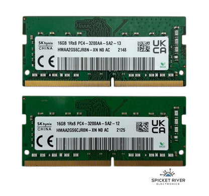 Lot of 2 - SK Hynix HMAA2GS6CJR8N-XN 16GB 1Rx8 PC4-3200AA DDR4 SODIMM RAM