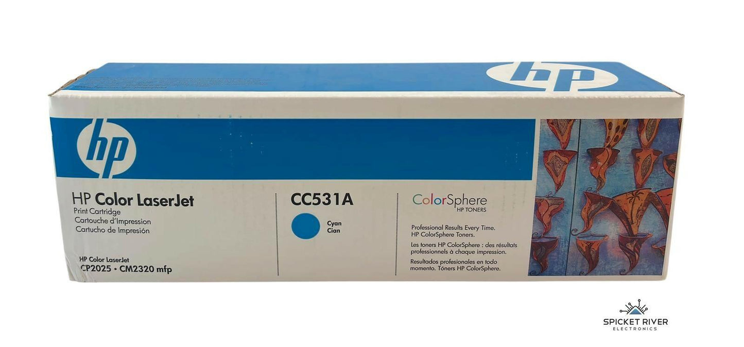 NEW - Genuine HP Color LaserJet CC531A Cyan Toner Cartridge