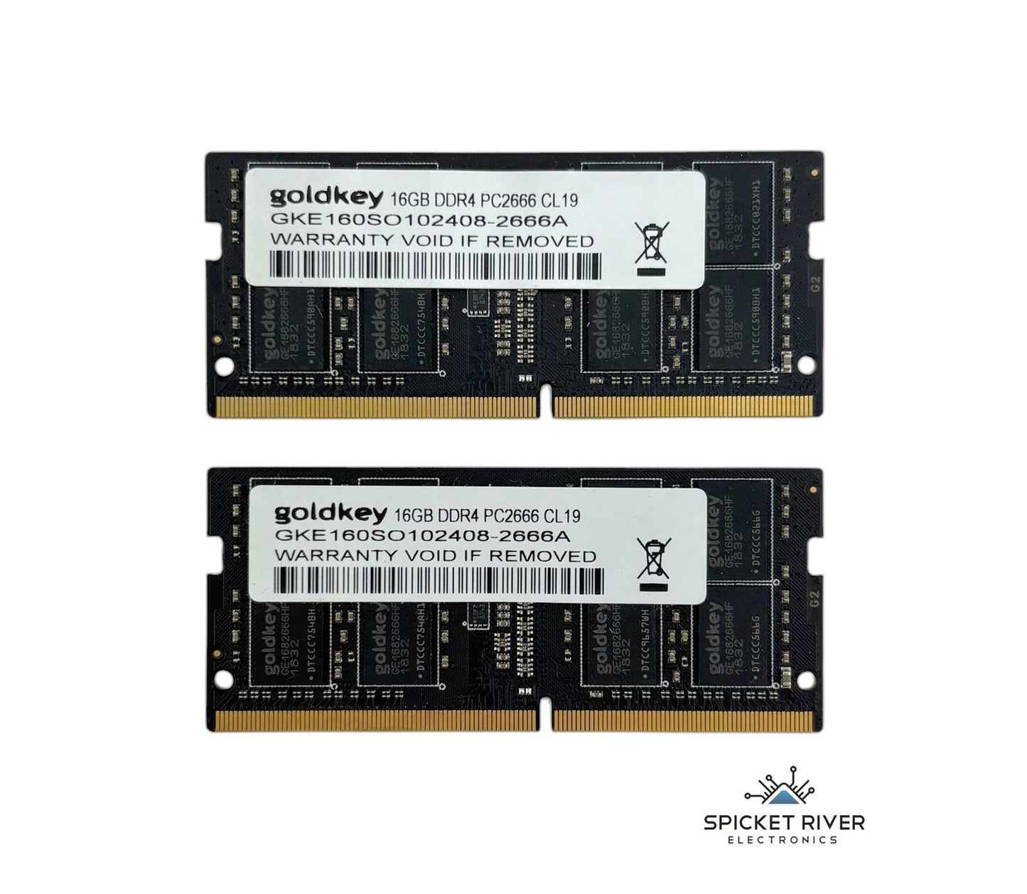 Lot of 2 - Goldkey GKE160SO102408-2666A 16GB DDR4 PC2666 CL19 RAM Memory