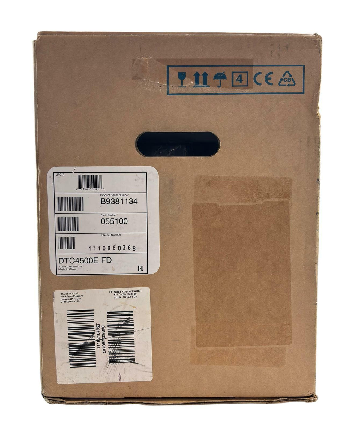NEW - Open Box - Fargo DTC4500E Dual-Sided Color 300dpi HID Card Printer - READ