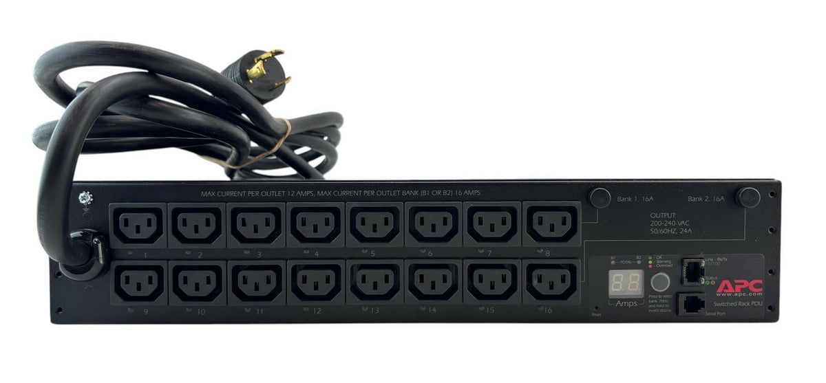 APC AP7911B 16-Outlet Switched 2U Rack PDU Power Distribution Unit 30A 208V