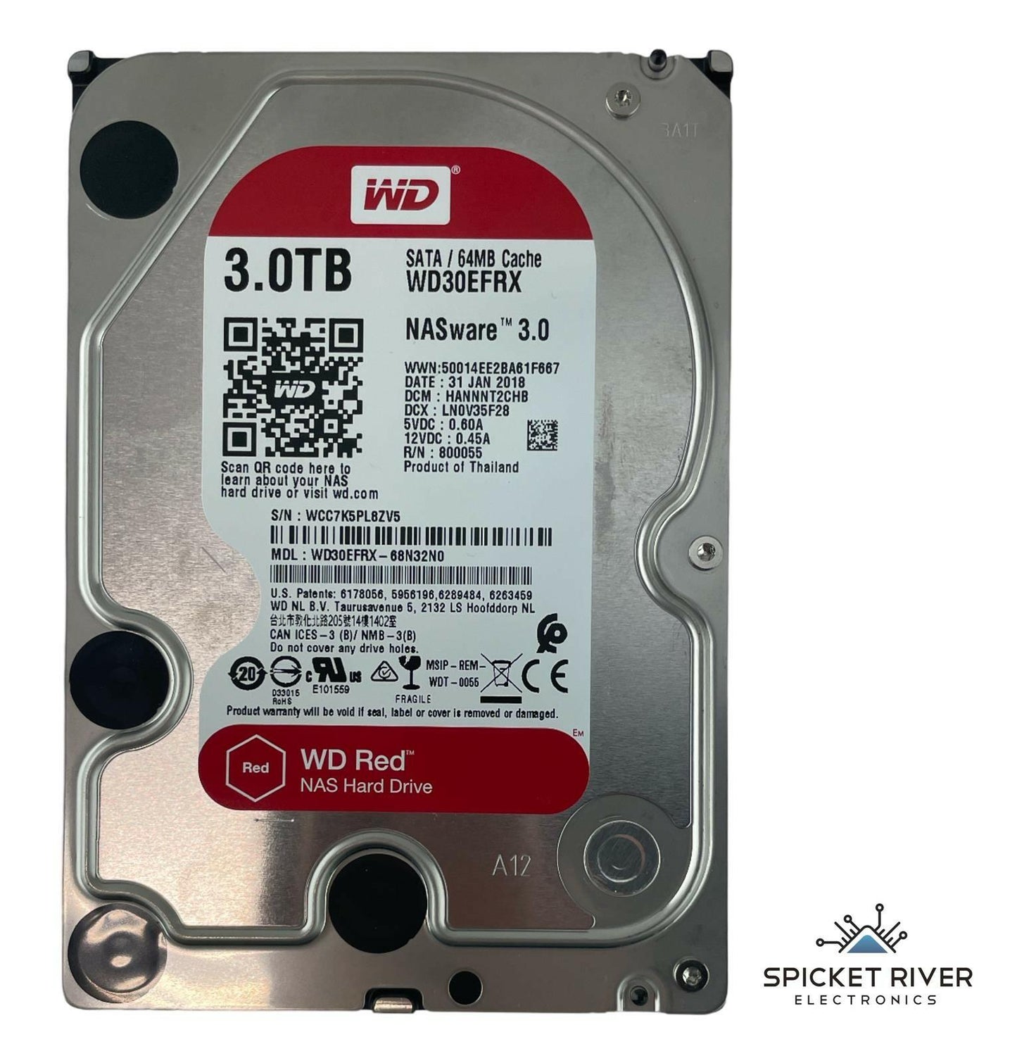 Western Digital WD Red WD30EFRX NASware 3.0 3.5" 3TB SATA 6.0Gbps 5400RPM HDD