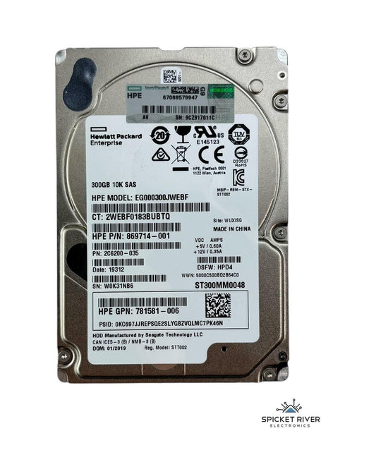 Lot of 4 - HP EG000300JWEBF 300GB 10K RPM SAS 2.5" Internal Enterprise HDD