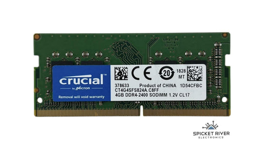 Lot of 2 - Crucial / Micron CT4G4SFS824A.C8FF 4GB DDR4-2400 SODIMM 1.2V CL17 RAM