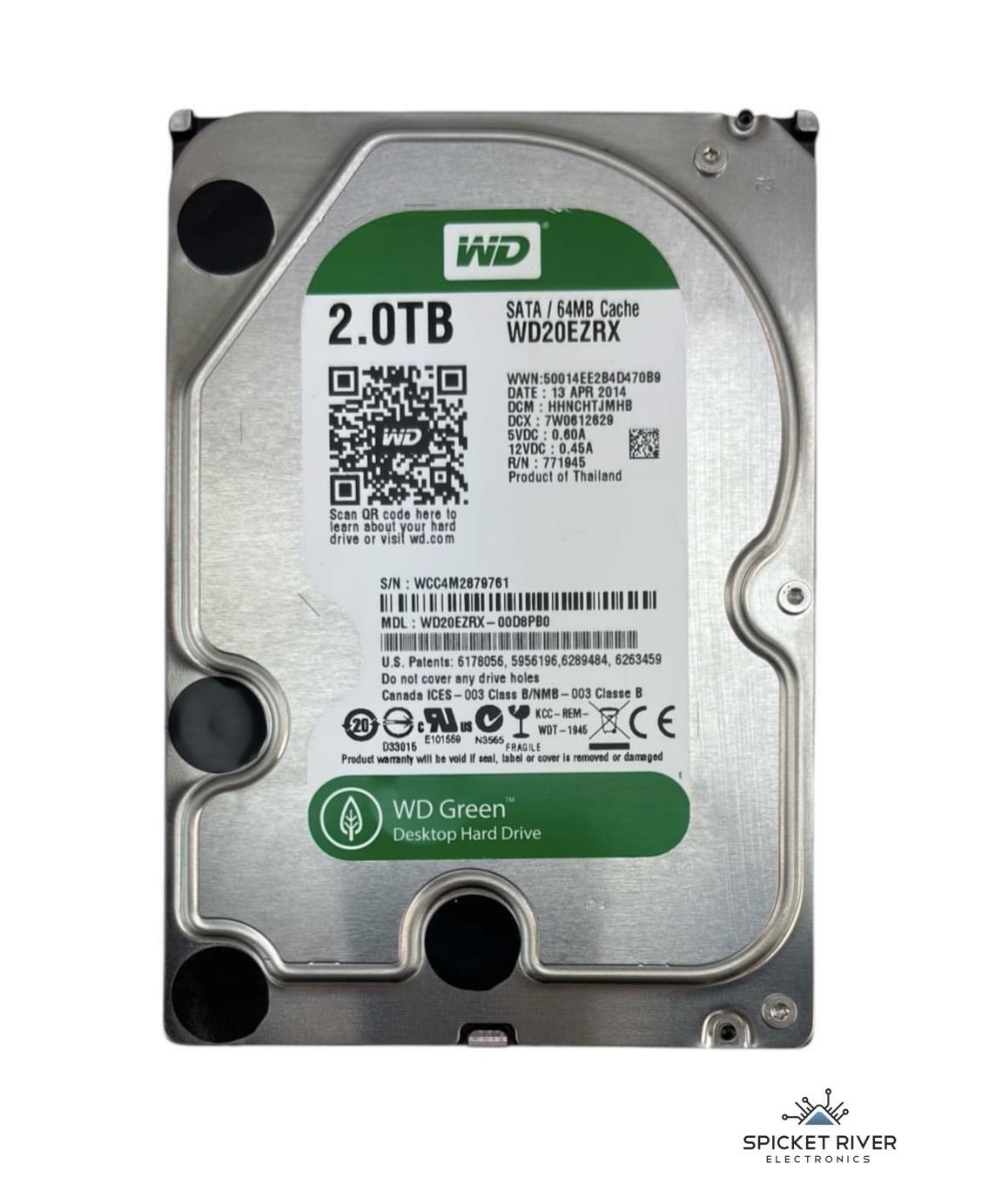 Western Digital Green WD20EZRX-00D8PB0 2TB SATA 6Gb/s 3.5" Desktop Hard Drive