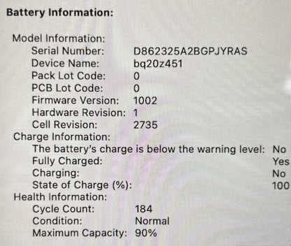 Apple MacBook Air A2337 2020 2.1GHz 8-Core M1 256GB SSD 16GB RAM - READ #226857