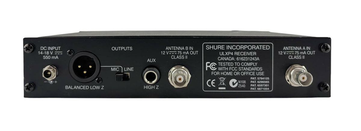 Shure ULXP4-J1 554-590 MHz Wireless Microphone Receiver - No AC Adapter