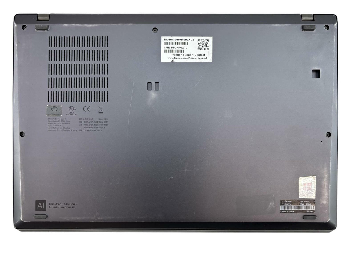 Lenovo ThinkPad T14s Gen 2i Quad Core i7-1165G7 512GB SSD 16GB RAM READ #230575