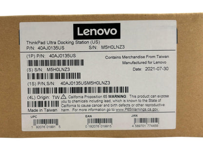 New - Open Box - ThinkPad Ultra Dock Type 40A2 SD20A06046 w/ Lenovo AC Adapter