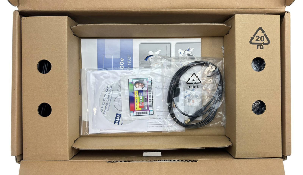 NEW - Open Box - Fargo DTC4500E Dual-Sided Color 300dpi HID Card Printer - READ