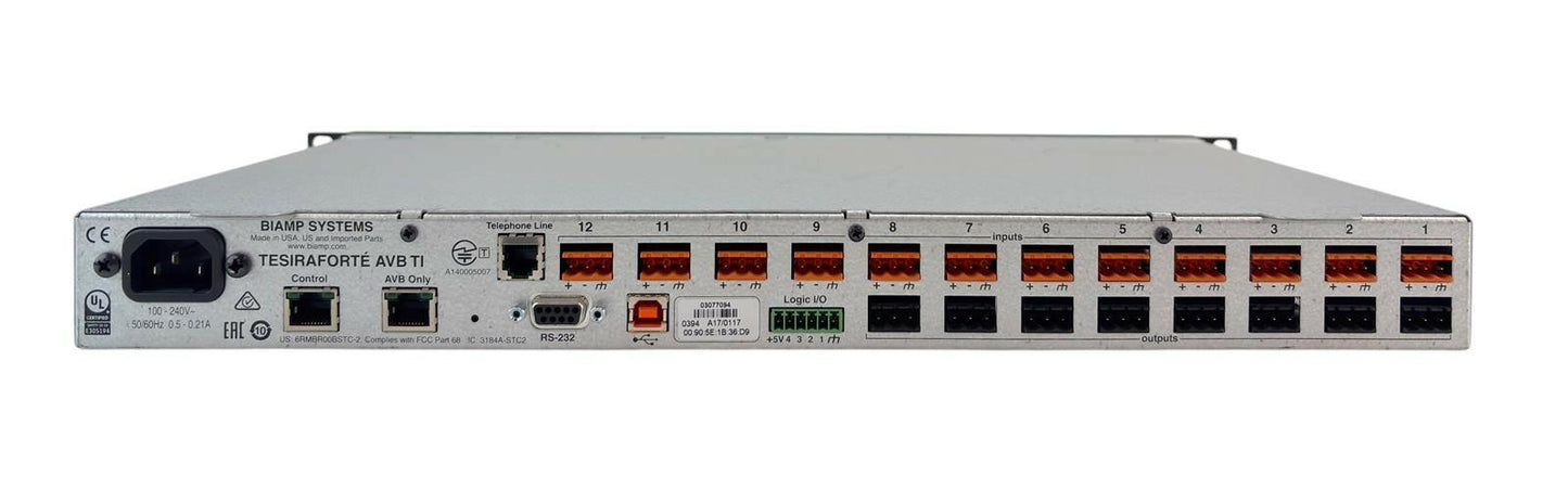 Biamp Tesira Forte AVB TI 12-Input 8-Output Digital Audio Signal Processor