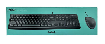 Lot of 4 - NEW - Logitech MK120 Corded Keyboard and Mouse Combo 920-002565